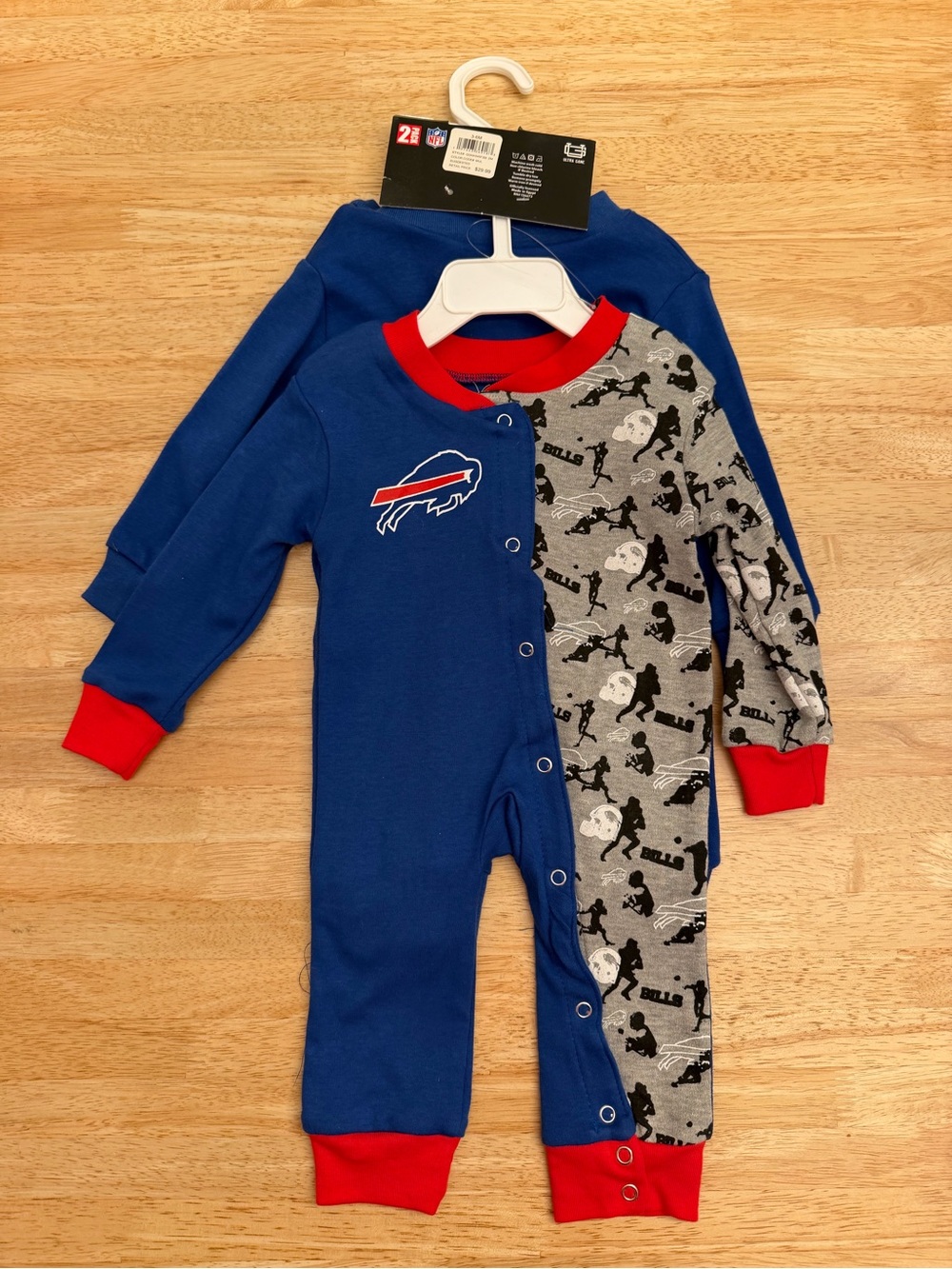 Buffalo Bills Baby Blue & Gray One-Piece Sleepers - 2 Pack ($12 when you bundle)